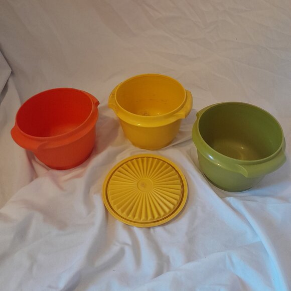 Tupperware Other - VTG Retro 1970s Tupperware Replacement Bowls: 886-12, 886-14, 886-16 & Lid: 812